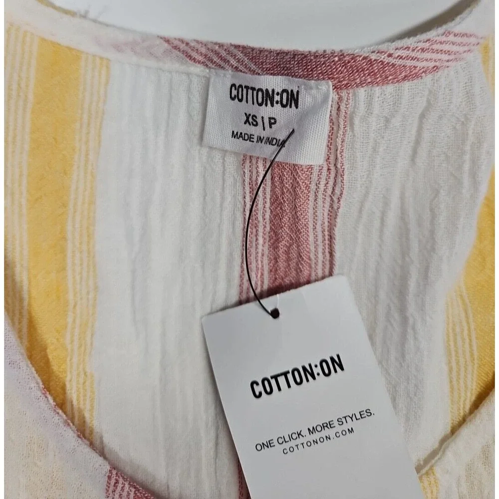 Cotton On‎ Womens Striped Sleeveless Tiered Mini Dress Size XS NWT
